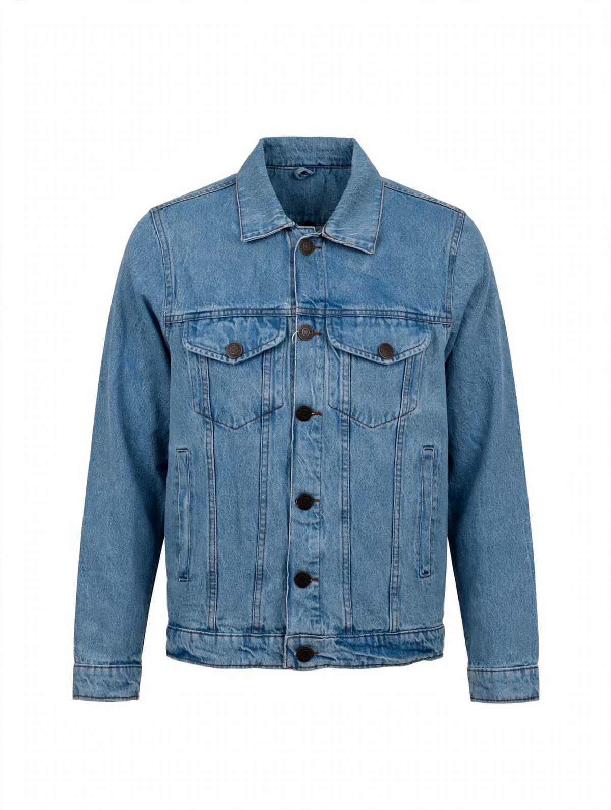 ICON Denim Trucker Jacket – Original Jet Black & Stone Blue | Premium Heavyweight Soft Denim | Black Buttons