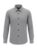BLACK STUDIO Slim Fit Formal Shirt - White with Thin Gray Black Pinstripe