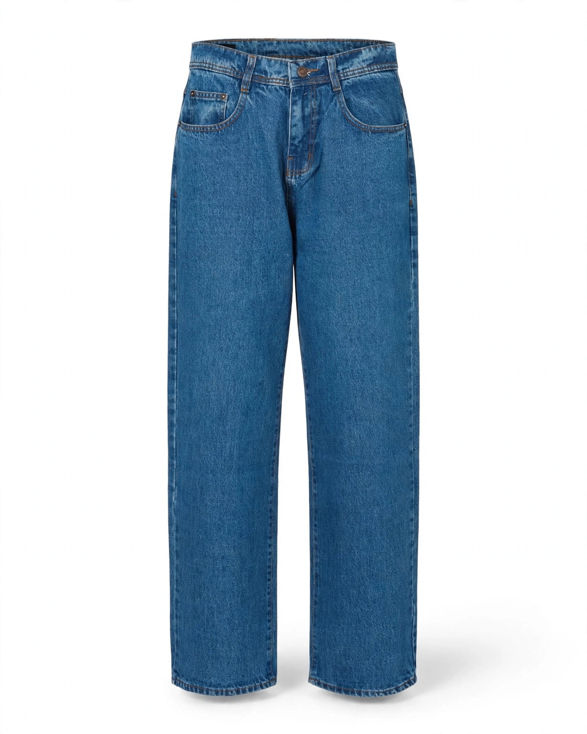 Turbo Loose Baggy Jeans – Premium Medium Blue Wash | 100% Cotton Denim | Street Style Baggy Fit
