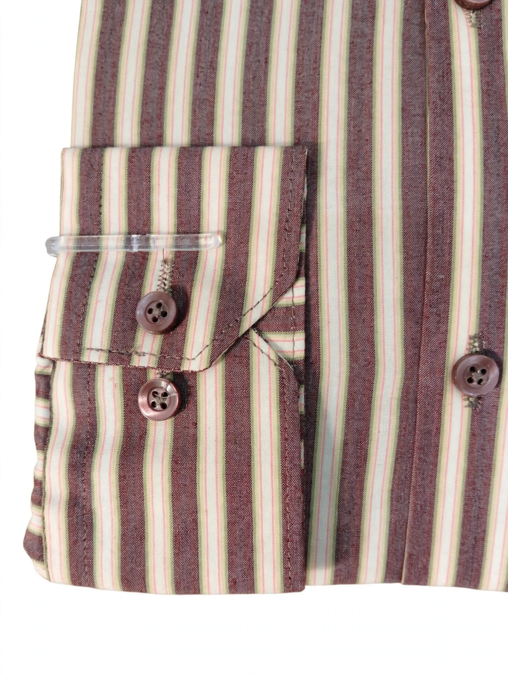 Black Studio Brown Signature Stripe Slim Fit Dress Shirt - Premium Cotton