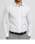 Black Studio Slim Fit Formal Shirt – Jet Black & Pure White | Premium Cotton | White & Black Buttons