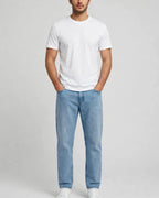 Men's Wide Straight Baggy Denim Jeans - Stone Blue | Premium Quality | Relaxed Fit