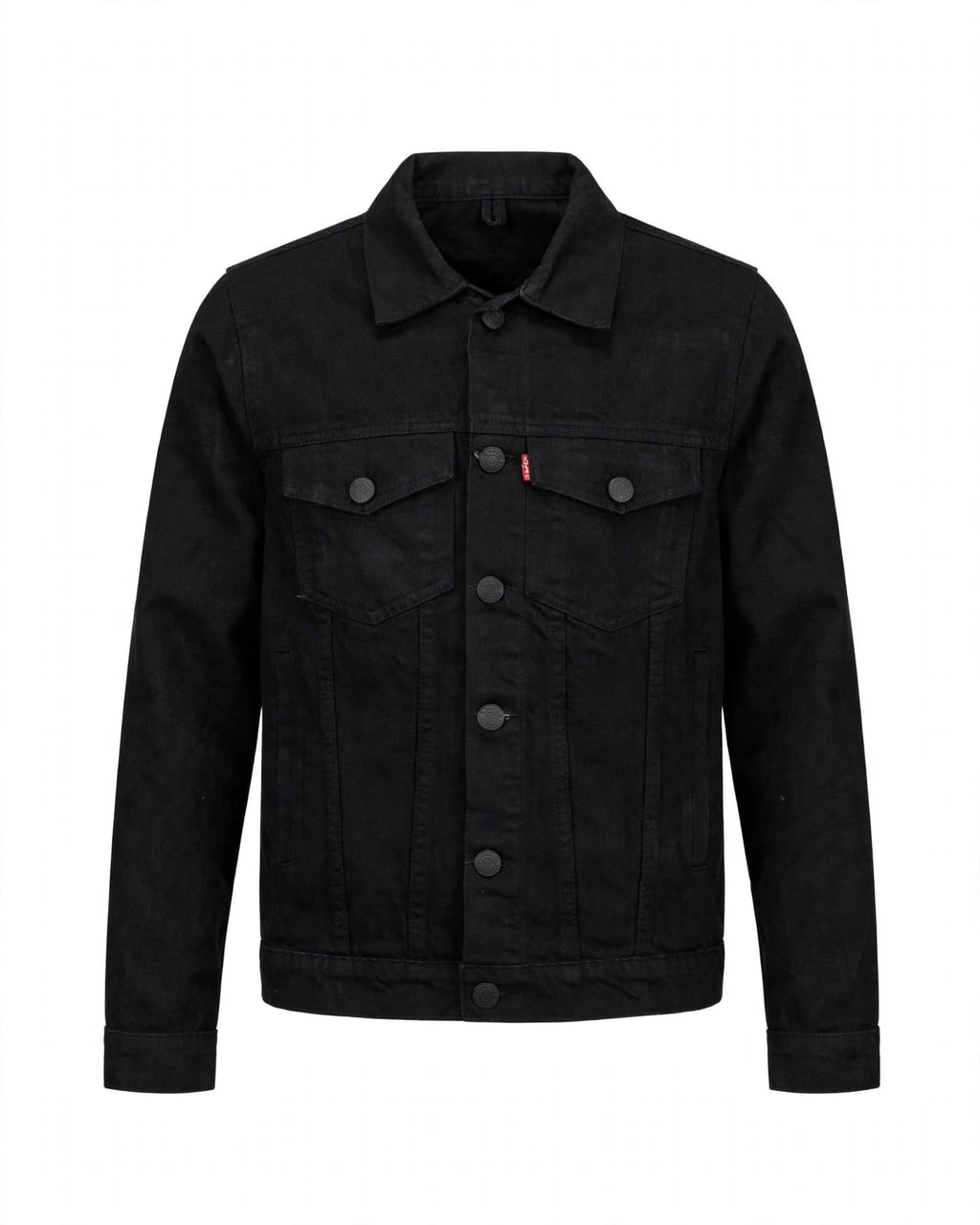 ICON Denim Trucker Jacket – Original Jet Black & Stone Blue | Premium Heavyweight Soft Denim | Black Buttons
