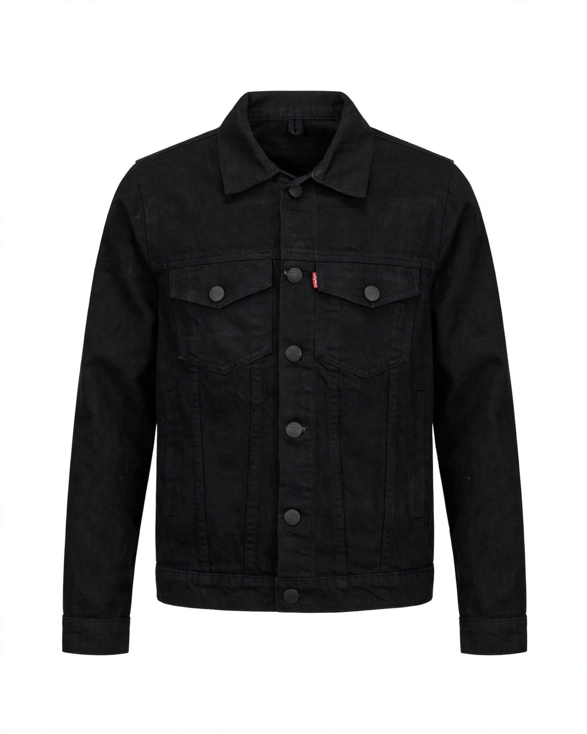 ICON Denim Trucker Jacket – Original Jet Black & Stone Blue | Premium Heavyweight Soft Denim | Black Buttons