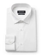 Black Studio Slim Fit Formal Shirt – Jet Black & Pure White | Premium Cotton | White & Black Buttons