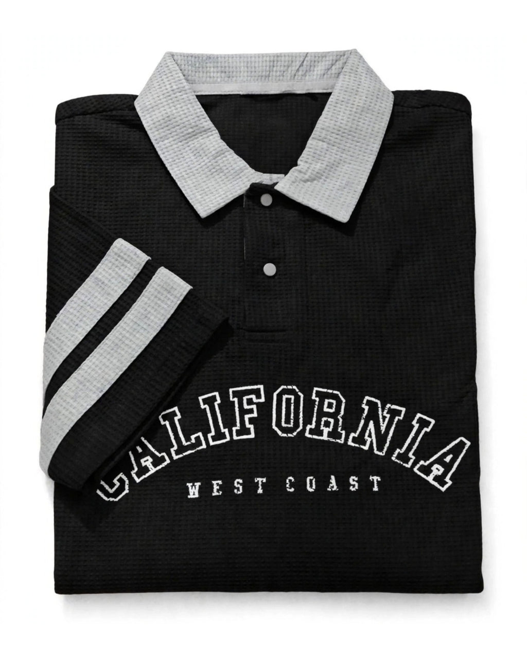 Men's Premium Waffle Knit Polo Shirt - California West Coast | Raiha