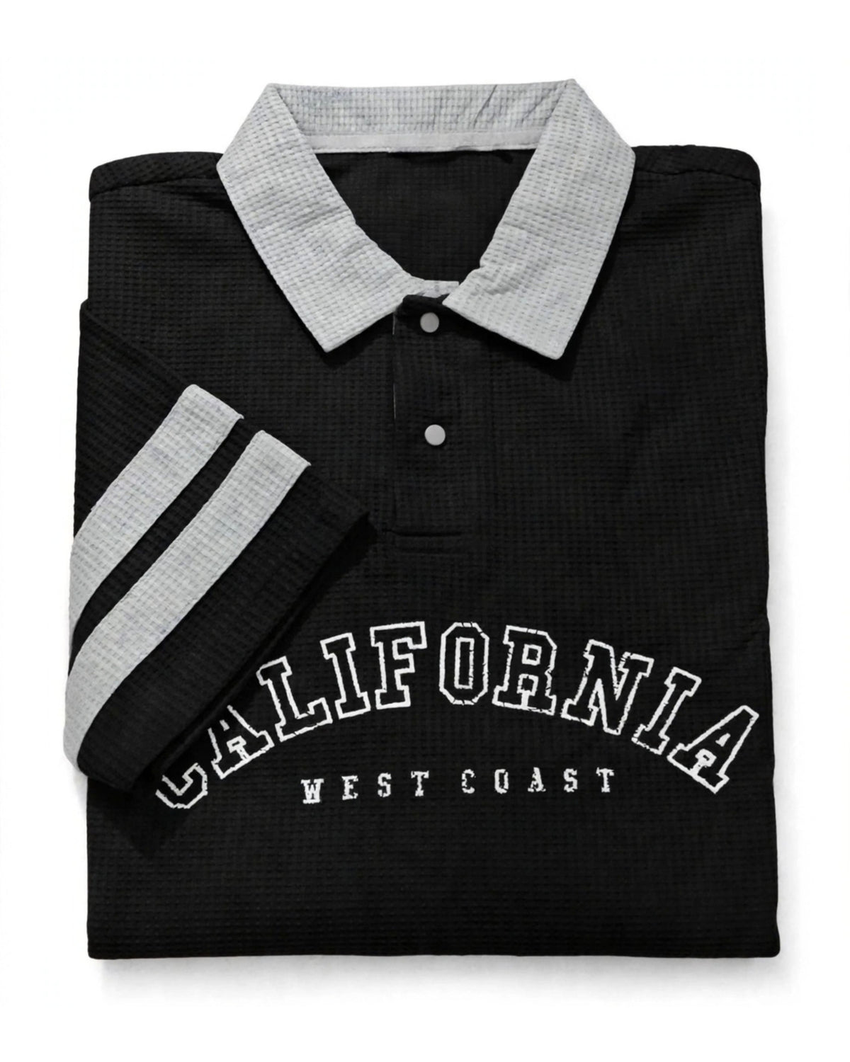 Men's Premium Waffle Knit Polo Shirt - California West Coast | Raiha