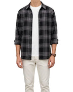Men's Casual Check Shirt – Black | Soft Flannel | Full Sleeves