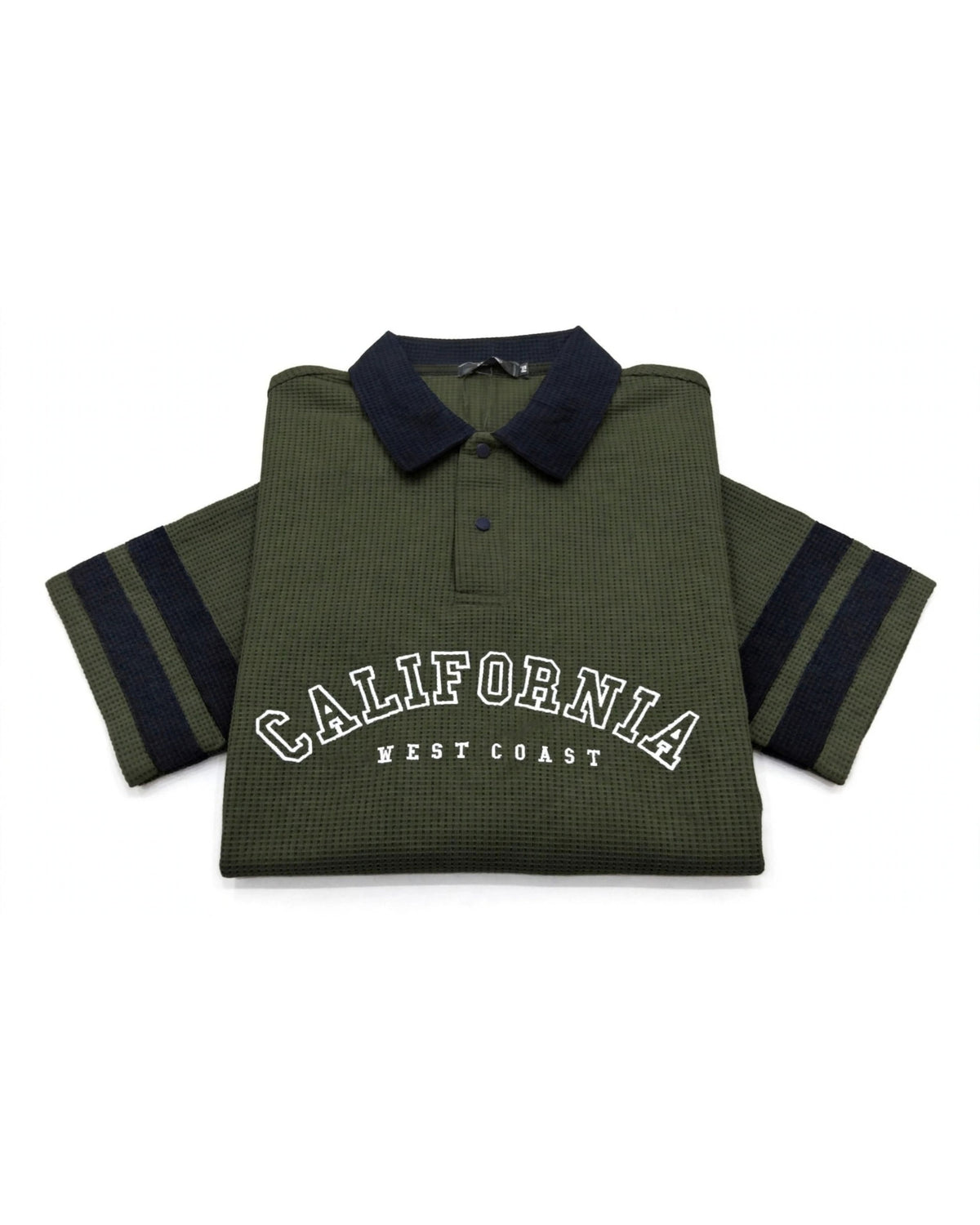 Men's Premium Waffle Knit Polo Shirt - California West Coast | Raiha
