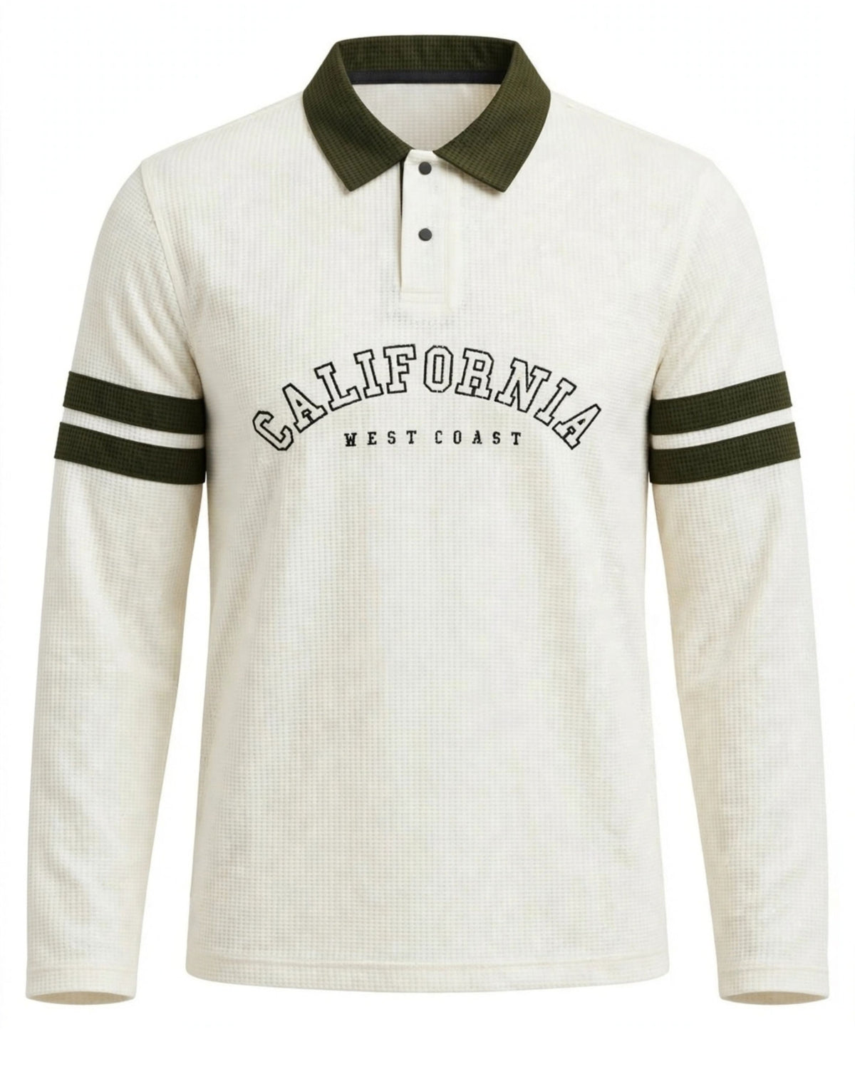 Men's Premium Waffle Knit Polo Shirt - California West Coast | Raiha