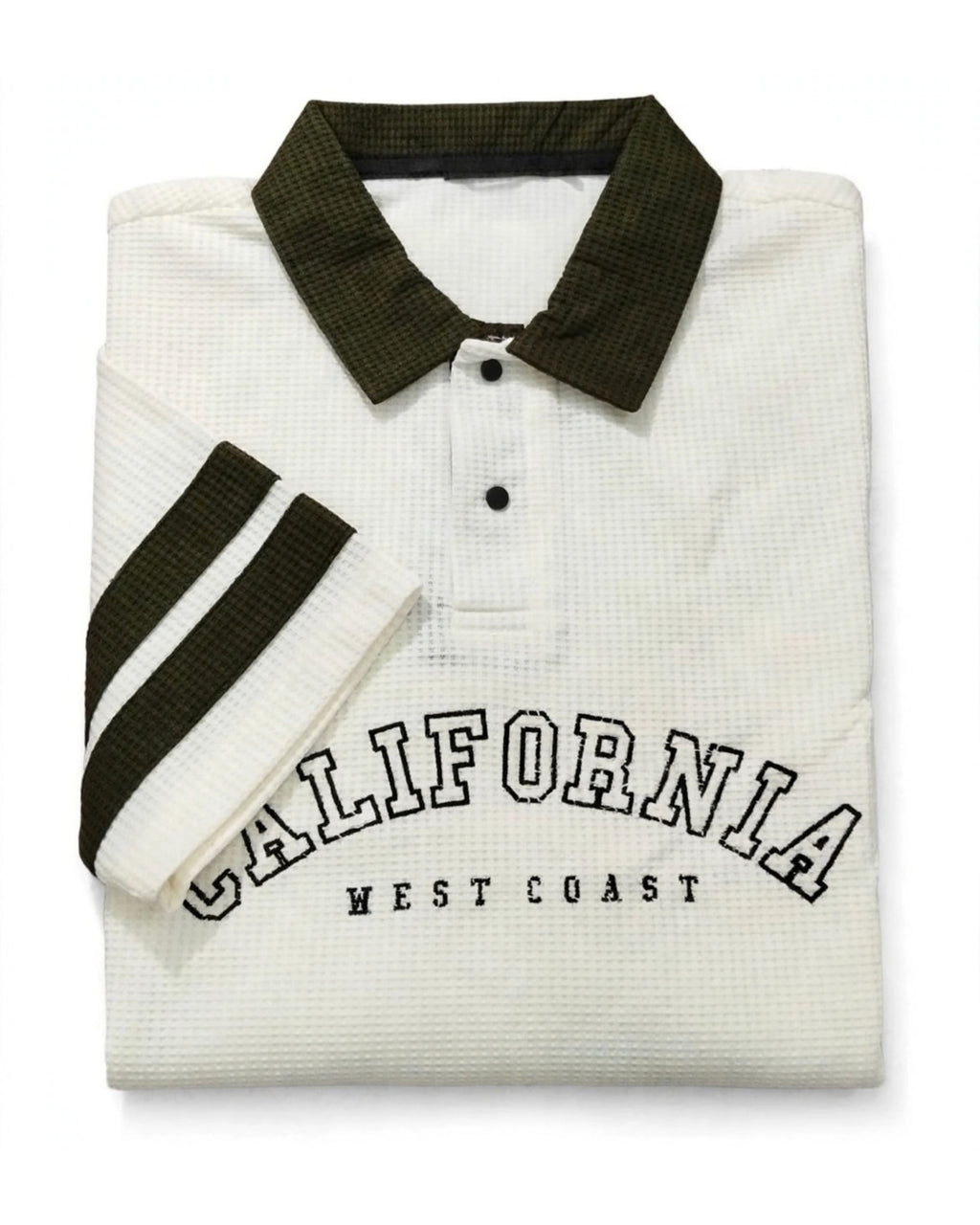 Men's Premium Waffle Knit Polo Shirt - California West Coast | Raiha