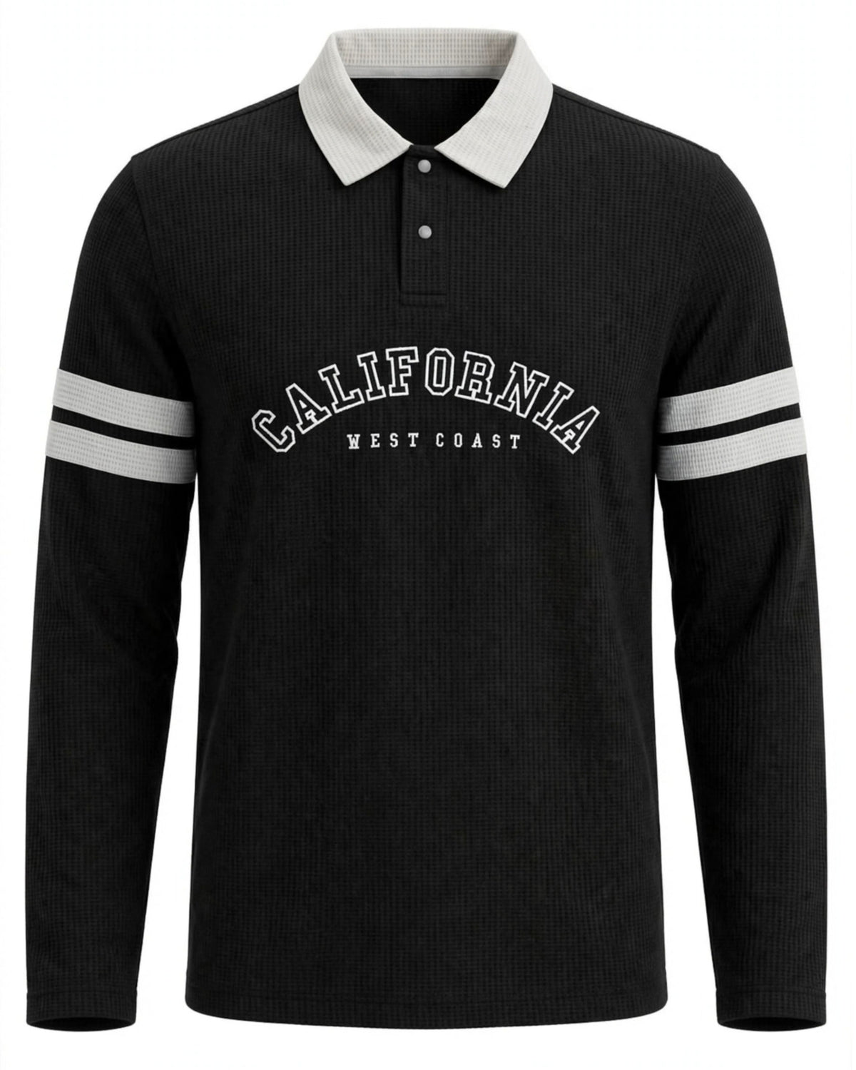 Men's Premium Waffle Knit Polo Shirt - California West Coast | Raiha